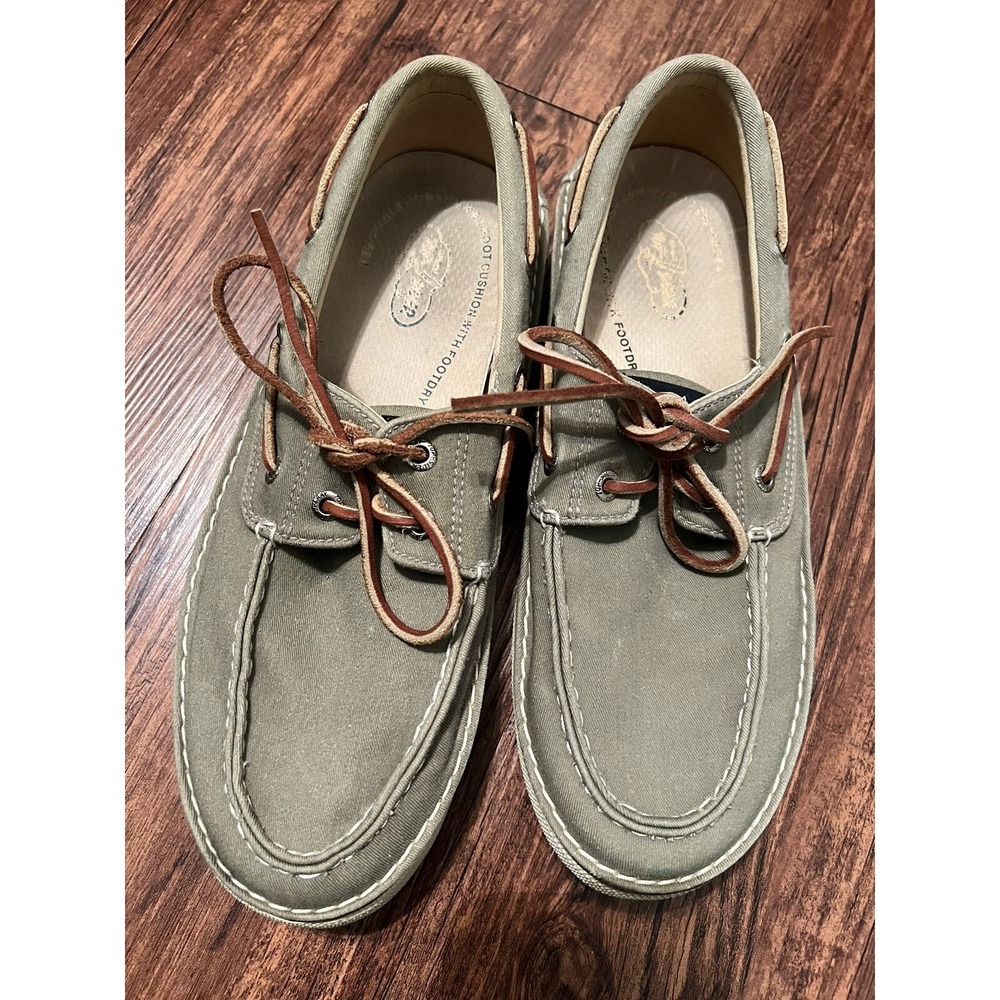 Spery Top Sider Men's Canvas Boat Shoes Two Eye Size 8.5 M Gray Sneakers
